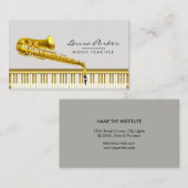 Muziekleraar Piano-toetsenbord Saxophone Musicus Visitekaartje (Voorkant / Achterkant)