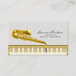 Muziekleraar Piano-toetsenbord Saxophone Musicus Visitekaartje