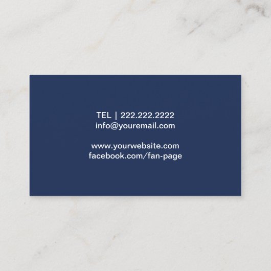 Muziekleraar Piano-toetsenborden legant Navy Blue Visitekaartje (Achterkant)