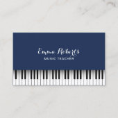 Muziekleraar Piano-toetsenborden legant Navy Blue Visitekaartje (Voorkant)