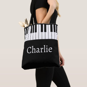 Muziekleraar Pianotoetsenbord Donker Tote Bag