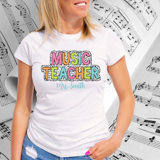 Muziekleraar Polka Dot Tshirt