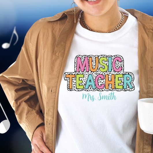 Muziekleraar Polka Dot Tshirt