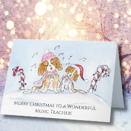 Muziekleraar Prettig Kerstfeest CKCS Honden Kaart