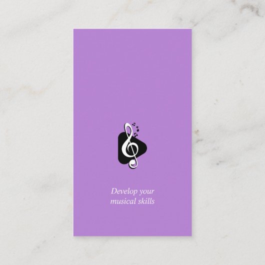 Muziekleraar | Professioneel Visitekaartje (Achterkant)