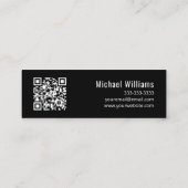 Muziekleraar QR code Minimalist Treble Clef Mini Visitekaartje (Achterkant)