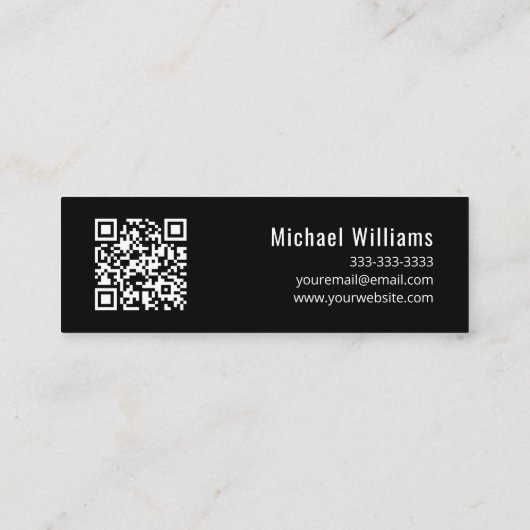 Muziekleraar QR code Minimalist Treble Clef Mini Visitekaartje (Achterkant)