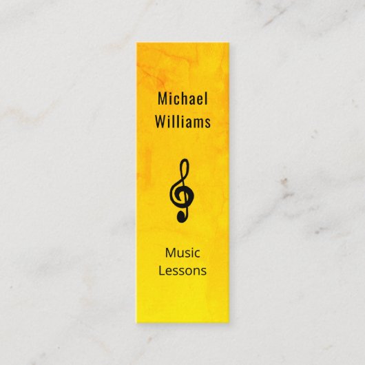 Muziekleraar QR code Simple Gold Treble Clef Mini Visitekaartje (Voorkant)