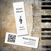 Muziekleraar QR-code Simple Treble Clef Mini Visitekaartje