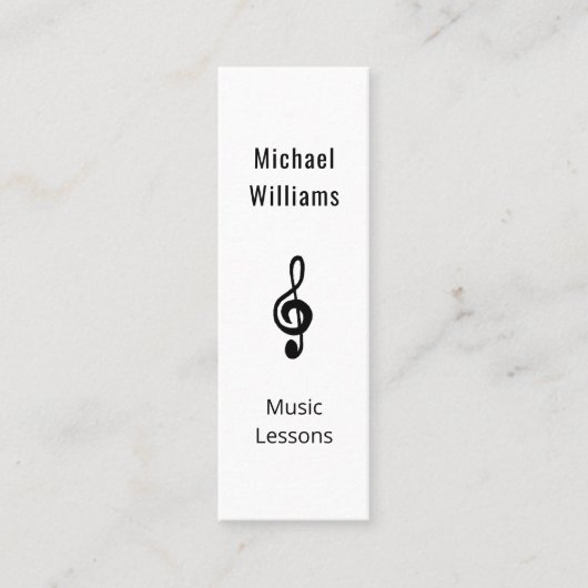 Muziekleraar QR-code Simple Treble Clef Mini Visitekaartje (Voorkant)