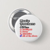 Muziekleraar Quiz...Joke Ronde Button 5,7 Cm (Voorkant /achterkant)