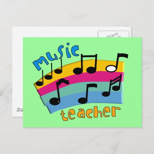 Muziekleraar Rainbow Notes Gifts Briefkaart (Voorkant / Achterkant)