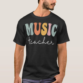 Muziekleraar Retro Groovy  Happy First Day T-shirt