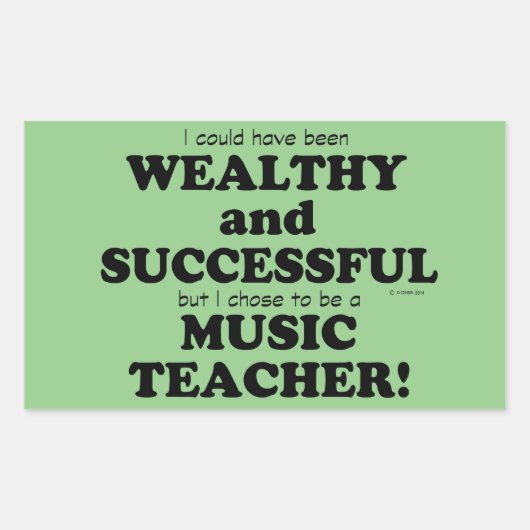 Muziekleraar rijk en succesvol rechthoekige video rechthoekige sticker (Voorkant)