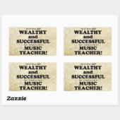 Muziekleraar rijk en succesvol rechthoekige video rechthoekige sticker (Vel)