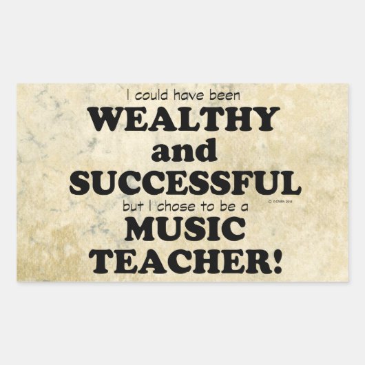 Muziekleraar rijk en succesvol rechthoekige video rechthoekige sticker (Voorkant)