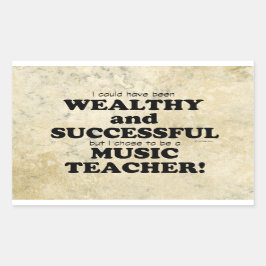 Muziekleraar rijk en succesvol rechthoekige video sticker