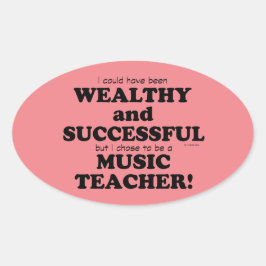Muziekleraar rijke en succesvolle ovale Sticker