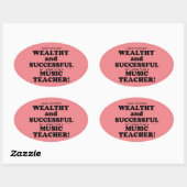 Muziekleraar rijke en succesvolle ovale Sticker (Vel)