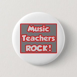 Muziekleraar Rock! Ronde Button 5,7 Cm