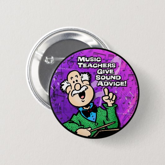 Muziekleraar Ronde Button 5,7 Cm (Voorkant /achterkant)