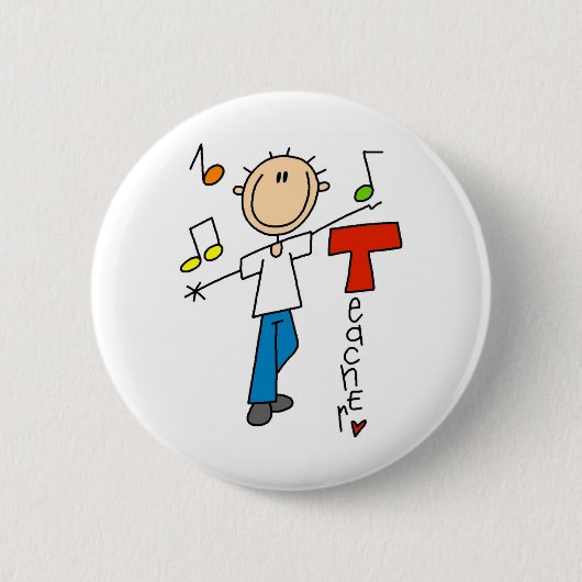 Muziekleraar Ronde Button 5,7 Cm (Voorkant)