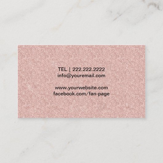 Muziekleraar Roos Gold Glitter Piano Visitekaartje (Achterkant)