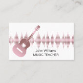 Muziekleraar Roos Gold Guitar Musician Elegant Visitekaartje (Voorkant)