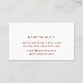 Muziekleraar Roos Gold Musical Note Visitekaartje (Achterkant)