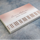 Muziekleraar Roos Gold Pastel Piano Keys Musical Visitekaartje