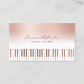 Muziekleraar Roos Gold Pastel Piano Keys Musical Visitekaartje (Voorkant)