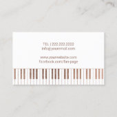Muziekleraar Roos Gold Piano Keys Musical Visitekaartje (Achterkant)