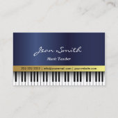 Muziekleraar Royal Blue Piano Keys Elegant Visitekaartje (Voorkant)