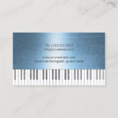 Muziekleraar Royal Blue Piano Keys Musical Visitekaartje (Achterkant)