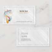 Muziekleraar | saxofoon visitekaartje (Voorkant / Achterkant)