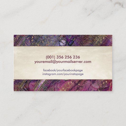 Muziekleraar Saxophone Art Collage - gemengde medi Visitekaartje (Achterkant)