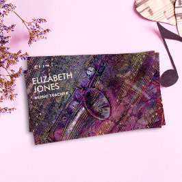 Muziekleraar Saxophone Art Collage - gemengde medi Visitekaartje