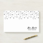 Muziekleraar Script Naam Muzieknoten Post-it® Notes (Op bureau)