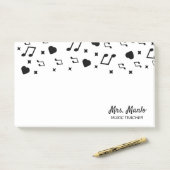 Muziekleraar Script Naam Muzikale Post-it Notities Post-it® Notes (Op bureau)