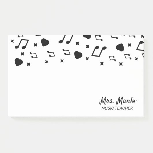 Muziekleraar Script Naam Muzikale Post-it Notities Post-it® Notes (Voorkant)