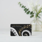 Muziekleraar | Spiraalpiano Visitekaartje (Staand voorkant)