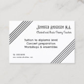 Muziekleraar Stijlvol modern elegant Visitekaartje (Voorkant)