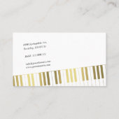Muziekleraar | Stijlvolle Golden Piano Keys Visitekaartje (Achterkant)