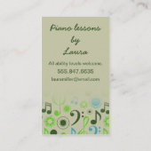 Muziekleraar Studio Musician Band Director Visitekaartje (Achterkant)