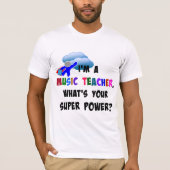 Muziekleraar superheld t-shirt (Voorkant)