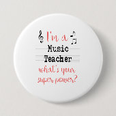 Muziekleraar superkrachtmachine ronde button 7,6 cm (Voorkant)