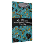 Muziekleraar, terug naar school, instrumenten klembord (Rechts)