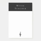 Muziekleraar Treble Clef Black White Post-it® Notes (Voorkant)