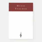 Muziekleraar Treble Clef Musical Red Post-it® Notes (Voorkant)