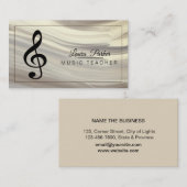 Muziekleraar Treble Note Waterverf Sound Waves Visitekaartje (Voorkant / Achterkant)